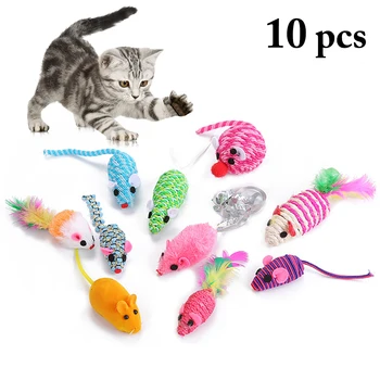 10vnt Šiek tiek Pele, Kačių Žaislas Realūs Garso Naminių gyvūnų Žaislai Katėms Pelių Gatos Žaislai Pelės Produktų Gatos Productos Para Mascotas