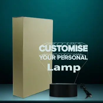 Asmeninį Apšviestas 3D Lempos, LED Apšvietimas, Modernios Užsakymą 3D Šviesos Optinė Iliuzija Lempa Namų Dekoro Dovanos Idėja kurti Savo Lempa