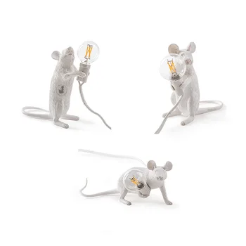 2020 m. Europos Stiliaus Kūrybos Mini Gyvūnų Pelės Stalo Lempa Gyvenimo Kambario, Miegamasis Pramonės Stiliaus Mouselamp Pelės Stalo Lempos