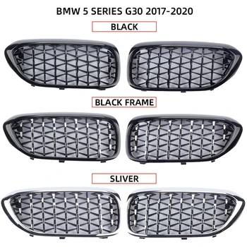 Automobilio Bamperio Grotelės BMW 5 Serijos G30 520i 530i 530e 540i 518d 2017-2020 Auto Racing Inkstų Grotelės Grotelių Pakeitimas