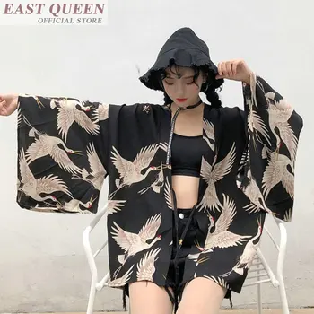 Moteriški viršūnes ir palaidinės 2019 harajuku kawaii marškinėliai Japonijos streetwear apranga, kimono megztinis moteriška yukata palaidinė moterims AA002