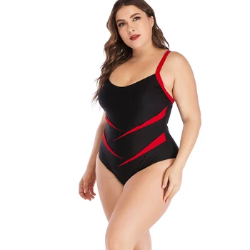 Plus size 6XL vienas gabalas monokinis moterų Aukšto juosmens maudymosi bodysuit Sporto maudymosi Kostiumėliai, Bikini 2019 naujas