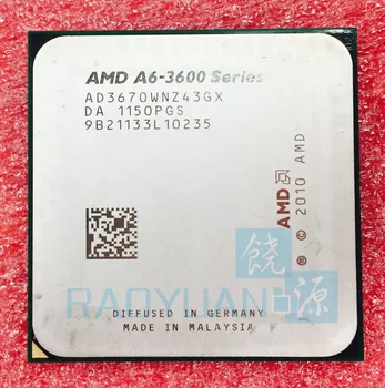 AMD, KAIP ir A6-3600 A6 3670 A6-3670 2.7 GHz 100W Quad-Core CPU Procesorius AD3670WNZ43GX A6 3670K Socket FM1/ 905pin