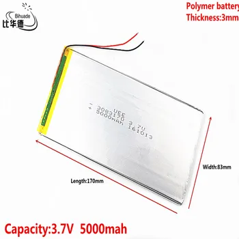 Litro energijos baterija Gera Qulity 3.7 V,5000mAH 3083170 (polimeras ličio jonų baterija) Li-ion baterija tablet pc 8 colių 9inch