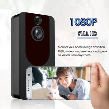 2021 EKEN V7 Belaidžio WIFI Smart Vaizdo 1080P Doorbell Naktinio Matymo Vaizdo Domofonas Jutiklis Doorbell Katės Akis