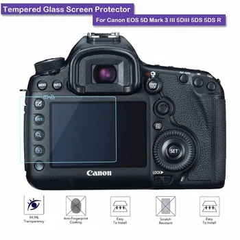 9H Kietumu Premium Grūdintas Stiklas LCD Screen Protector Shield Plėvelę Fotoaparatas Canon EOS 5D MKIII/5D MK IV/5DS/5DSR Priedai