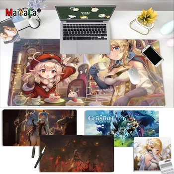 MaiYaCa Naujo Dizaino Genshin Poveikio Žaidimų Žaidėjas stalas laptop Guma Pelės Kilimėlis Nemokamas Pristatymas Didelis, Mouse Pad Klaviatūros Kilimėlis