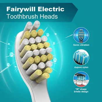 Fairywill 8pcs Elektriniai dantų Šepetėlis Galvutės Pakeitimas Automatinis Dantų Rinkiniai, FW-507 FW-508 FW-917 FW-959 FW-551 dantų šepetėliai