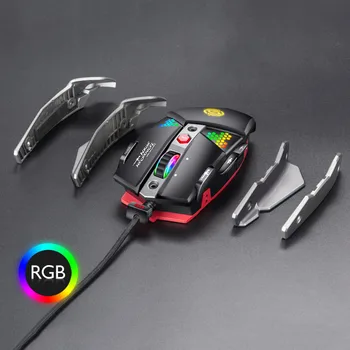 G9 Gaming Mouse USB Laidinė Pelė 6400 DPI 8 Mygtukai RGB Apšvietimas Metalo Mechaninės Pelės Nešiojamas PC Gamer Pelė Kabelis Pelių