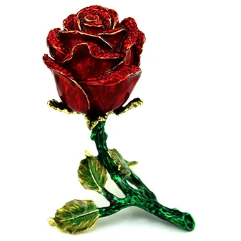 Naujas Prabangus Lydinio Emalio Stereoskopinis Rose Flower Papuošalai Dovanų Dėžutėje Karoliai, Žiedai, Auskarai, Dovanos Dėžės, Pakuotė Krepšiai