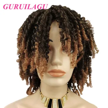 GURUILAGU Dreadlock Plaukų Perukas Sintetinių Plaukų Perukai už juodaodžių Moterų Aukštos Temperatūros Pluošto Afrikos Pintas Perukai 5 Spalvų