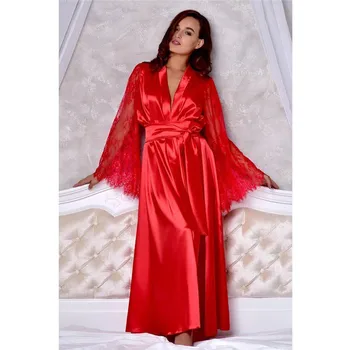 Moterų Sexy Sleepwear Pižamą Satino, Šilko Babydoll Nėrinių Rūbeliai Miego Suknelė Sijonas