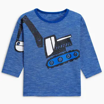Šokinėja Metrų Traktoriaus ilgomis Rankovėmis Viršūnes Drabužius 2018 Prekės Inžinerijos Vaikų marškinėliai, Drabužiai Vaikams, Marškinėliai Rudenį Auto Medvilnės