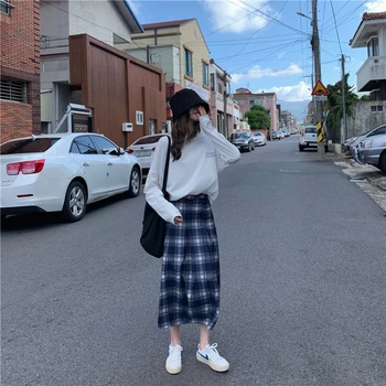 Femme, Mados Viršūnes Vasaros Medvilnės Moterų Long Sleeve T Shirts Laiškas Spausdinti Korėjos Stiliaus Atsitiktinis Streetwear Tees