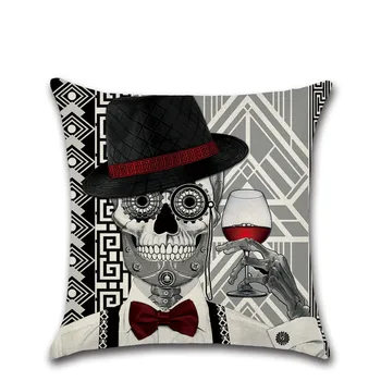 Kaukolė negyvą galvą Helovinas meno dekoracija house klubo šalies pagalvėlė padengti Pagalvės užvalkalą kavos parduotuvė Dekoro Kėdės sėdynė sofa dovanų