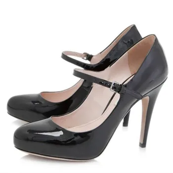 SHOFOO batai,Gražūs ir madingi moteriški batai, lakinės odos, apie 11cm aukštakulnį moterų batai, suapvalinti tne siurbliai.