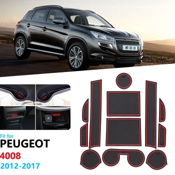 Anti-Slip Gumos Vartų Angą Taurės Kilimėlis Peugeot 4008 2012 2013 2016 2017 Durų Groove Mat Miestelyje Reikmenys, Lipdukai