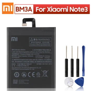 XIAOMI BM3A Originalią Bateriją Už Xiaomi Mi Note3 3 Pastaba Autentišku Telefono Baterijų 3400mAh