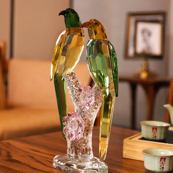 Crystal paukščių papuošalai šarka vestuvių elementus perkelta į kambarį, vyno kabinetas, papuošalai mažosioms namų papuošalai amatų ornamentu