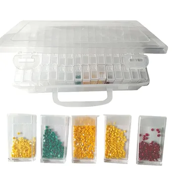 LUDA 64 Grotelės Reguliuojamos Plastikinės Sandėliavimo Dėžutės Laikymo Dėžutė Dėžutė Deimantų Papuošalai Siuvinėjimo Amato Granulių Tablečių Laikymo Priemonė