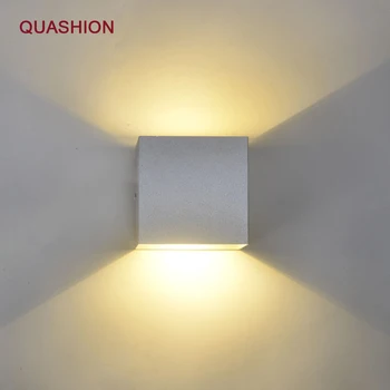 Aliuminio led Šiuolaikinės Trumpas Kubo Up& Down Šviesos Montuojamas 12W LED Sienos Lempos patalpų apdaila Aliuminio Sienos Žiburiai