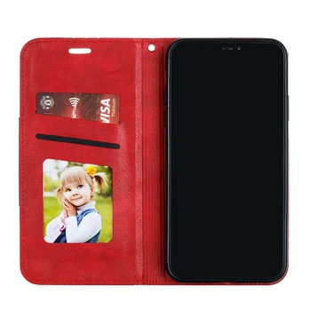 Magnetinio Apversti PU Oda Atveju IPhone, SE 2020 m. 12 Mini Pro 11 Xs Max X Xr 8 7 6 6s Plius Prabangus Dėklas Piniginė Stovėti Padengti Krepšys