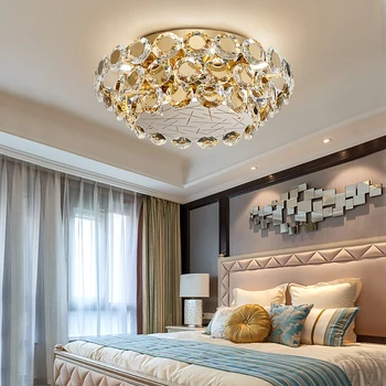 Šiuolaikinių LED kristalų liustra prabanga aukso blizgikliai cristal umbra gyvenimo kambario, miegamasis kabinti lubų lempa