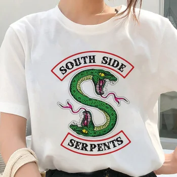 Riverdale Vasaros Moterų 5-Spalvos marškinėliai Riverdale T-marškinėliai, Dydį, Pietų Pusėje Gyvatė T-shirt Mados O-Kaklo Retro Harajuku Viršų
