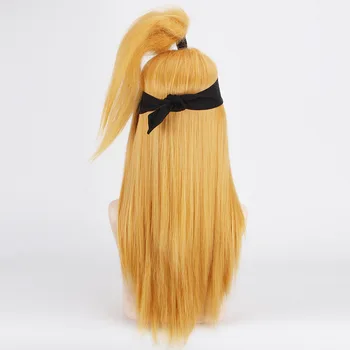 Naruto Akatsuki Deidara Ilgas Geltona Sintetinių Plaukų Cosplay Kostiumų Vyrai Moterys Helovinas Šaliai Vaidmuo Žaisti perukai ( Be Lankelio )