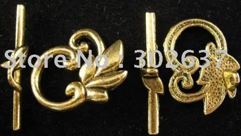 NEMOKAMAS PRISTATYMAS 30sets Antiqued aukso metalo lapų perjungti sąsagos A676G
