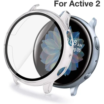 Pilnas draudimas Atveju Grūdintas Stiklas Screen Protector For Samsung Galaxy Žiūrėti Aktyvios 2 40mm 44mm 40 44 mm Apsauginė Plėvelė Apsaugos