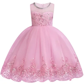 Vasaros Suknelė Vaikų Gėlių siuvinėjimas Mergaitės Šalis Vestuvių Suknelė Elegent Princesė Vestidos Teen Prom Dizaino drabužių