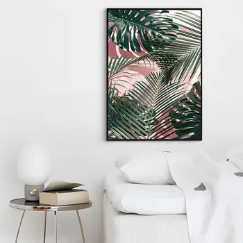 Kokoso Palmių Medis, Drobė, Tapyba Rožinė, Jūros Pastatas, Plakatų Ir Grafikos Šiaurės Stiliaus Vasaros Nuotraukų Kambarį Ant Sienos