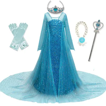 PrincessGirl Suknelė Šalis Kostiumas Suknelė Išgalvotas Kūdikių Dress Blue China Gimtadienio Vasaros Drabužių Vaikams Drabužių