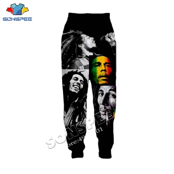 SONSPEE Unisex Ilgai Ziajać Streetwear Suaugusiųjų Naujovė Mados Atsitiktinis Kelnės Dainininkas Bobas Marley 3D Spausdinimo Harajuku Vyrų Sweatpants