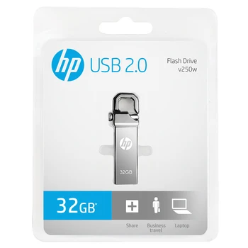 HP V250W atsparus Vandeniui atsparus smūgiams USB Flash Drive 64GB Metalo Pendrive High Speed atminties kortelė 32 GB, 16 GB PenDrive Realias galimybes DOVANA