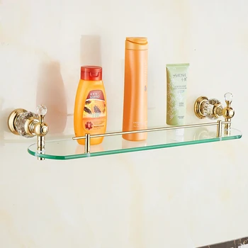 Kieto žalvario, stiklo lentynos kosmetika stovo namų reikmenys stalčiuko vonios kambarys vonios kambarys aparatūros priedai