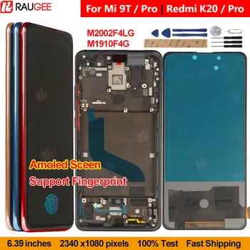 Pirštų atspaudų Ekrano Xiaomi Mi 9T LCD Ekranas Mi 9 T Pro Touch Screen Pakeitimas LCD Redmi K20 Pro Langas Su Rėmu