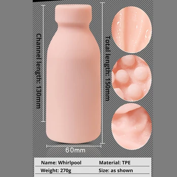 Masturbator Taurės 3D Nekilnojamojo Makšties Kišenėje Pūlingas G-taško Stimuliatorius Dizainas Pieno Butelio Išvaizda Sekso Lėlė Vyrams Sekso Produktai