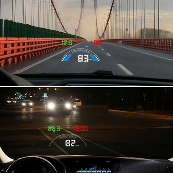 2 in 1 Hud OBD2 + GPS Head Up Display Skaitmeninis Spidometras Automobilio Greitis Projektorius, Skaitmeninis Diagnostikos Įrankis prekinis, galinis Stiklo Projekcija Huds