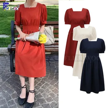Vasaros Mielas Suknelės Moteris Atostogų Dienos Dėvėti Elegantiškas Lady Peteliškę Linija Raudona Juoda Ilgai Vintage Suknelė Medvilnės Skalbiniai 5829