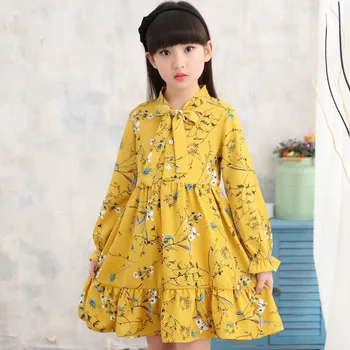 Mergina dress rudenį 2020fashion vaikų drabužiai, vaikų gėlių šifono suknelė princesė kostiumas 6 8 10 12 metų