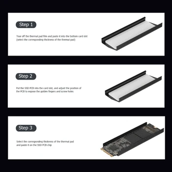 ARGB M. 2280 2 SSD Heatsink Aliuminio Lydinio RGB Atminties Heatsink 5V 3Pin Radiatorius