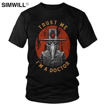 Pasitikėjimo Manimi, aš esu Gydytojas, marškinėliai vyriški Cool Trumpas Rankovėmis Medvilnės marškinėliai Helovinas Maras Gydytojas Tee Negabaritinių Miesto Marškinėlius