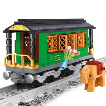 AUSINI Traukinių modelių Kūrimo Blokai Žaislai Vaikams Riteris Pav Plytų Statybos Miesto Geležinkelio Geležinkelio Plastiko Žaislas Vaikams