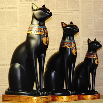 Egipto Stiliaus Mėnulio Deivės Įsikūnijimas Kačių Dievo Figūrėlė Dervos Dekoro Kolekcines Kačių Figūrėlės