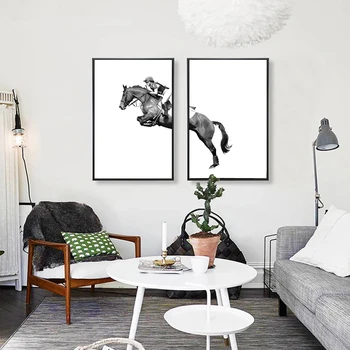 Modernaus Simple Stiliaus Drobės Spausdinti, Tapyba, Plakatas Žirgais ant Arklio,Frameless Sienos Nuotraukas vidaus Apdaila