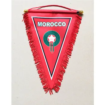 2018 m. Pasaulio Futbolo Čempionatas, Maroko Nacionalinės Futbolo 35cm*25cm Dydžio Dvigubo Pusių Apdailos Kalėdų Tris Kampe Vėliavos Banner
