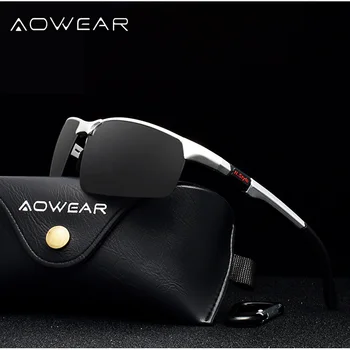 AOWEAR Vyrų Taškus Akiniai nuo saulės Vyrams Porlarized Aukštos Kokybės Aliuminio Sporto Stiliaus Saulės Akiniai Vyrų Lauko Vairavimo Akiniai Gafas