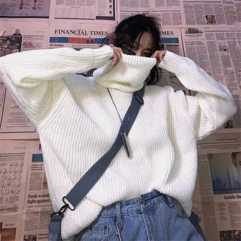 Moterų korėjos Harajuku Drabužiai Moterims Prarasti Tvirtą Studentų Megztinis Streetwear moteriški Megztiniai Kawaii Ulzzang Megztinis (Puloveris)